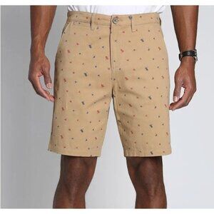 NEW Men's Chino Short 9" Inseam Hawaiian Tropical Golf Pickleball Preppy Size 33